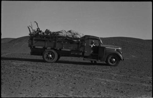 Expedition truck, after being pushed out of the sand