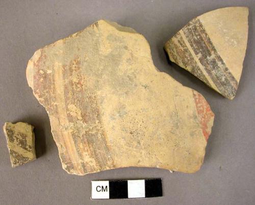 3 potsherds - late Helladic bands