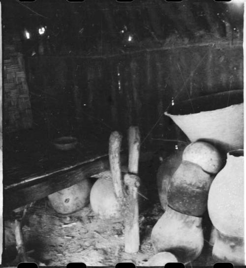 Pots inside a hut