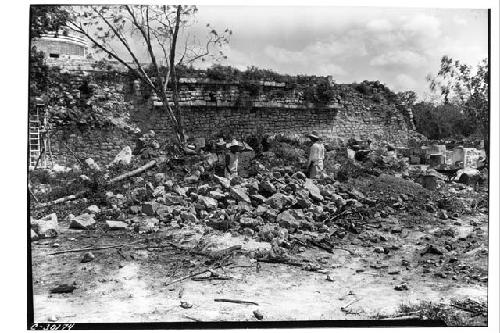 Caracol. S. annex, T.-House before excavation, S. side.