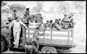 William Donnellan, Kernel Ledimo, Heinrich Neumann, and Ju/'hoansi on the Dodge power wagon