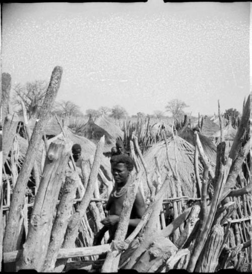 People standing inside their kraal