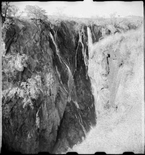 Ruacana Falls, showing the narrow gorge that they fall into