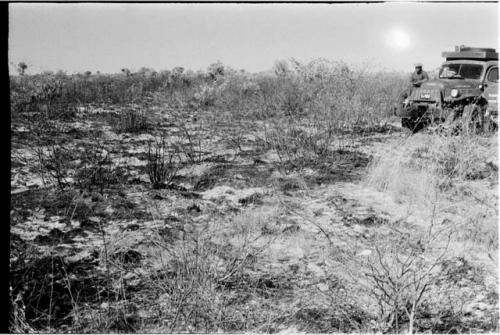 Expedition power wagon near the burned area