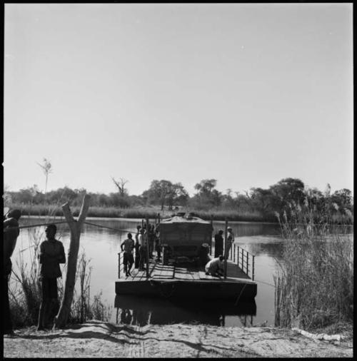 Truck on a float