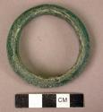 Green glass bracelet - thick, triangular cross section