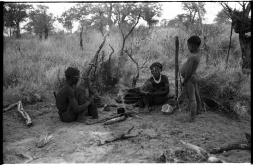 Three-member family in their living place