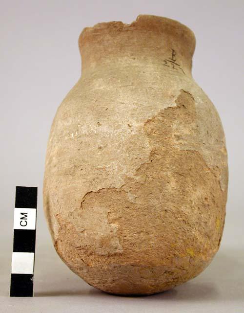 Pottery wide necked jars, unpolished brown ware