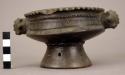 Murillo black incised pottery pedestal bowl