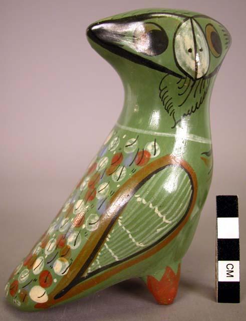 Ceramic polychrome glazed owl figurine