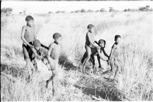 Boys playing a horse game