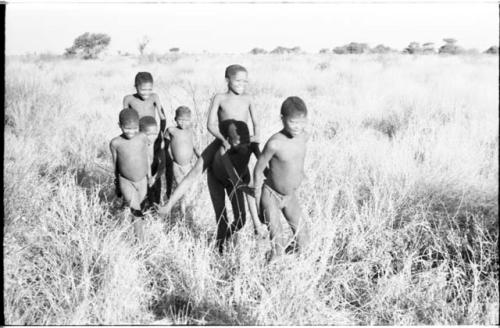 Boys playing a horse game