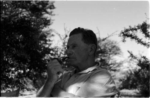 Bert Ramsden, Frank Ramsden's younger brother, smoking a pipe