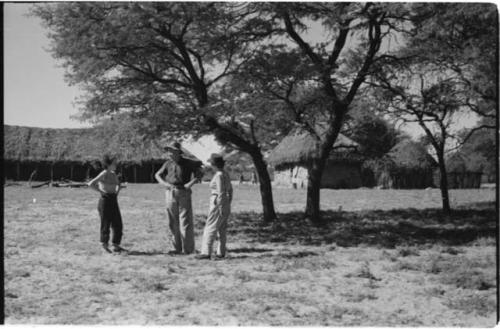 Elizabeth Marshall Thomas and Lorna Marshall with Thomas Hardbattle at his place