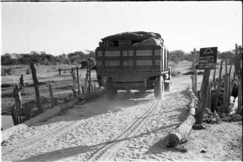 Fully loaded wagon on the bridge over the Taoge River