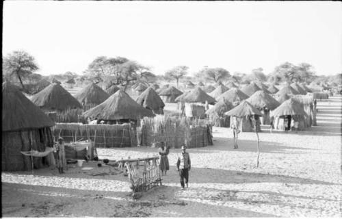 Distant view of huts at Tsau