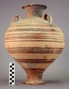 Piriform pottery jar