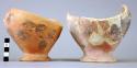 2 fragments of spouted pottery bowls
