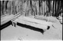 Bench in room where guests are received