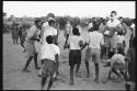 Boys playing in a school yard, Nicholas England recording sound