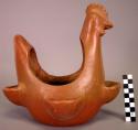 Ceramic red slipped hen planter