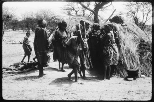 Group of people performing the Eland Dance (copy of color slide 2001.29.8674)