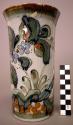 Ceramic vase, bird+flower motif