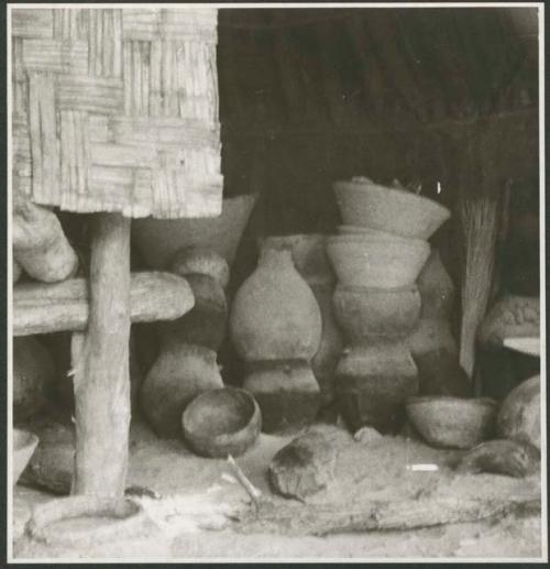 Pots inside a hut