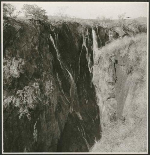 Ruacana Falls, showing the narrow gorge that they fall into