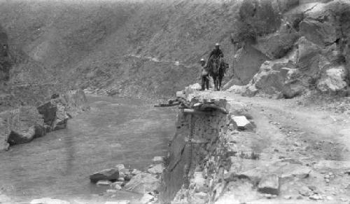 Main road in gorge of Sining River