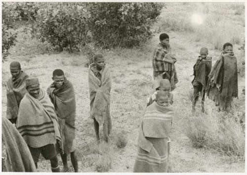 Group of men at Chukudu (print is a cropped image)