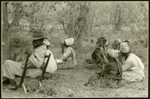 Seated group of Herero people at Kubi