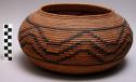 Basket bowl - black geometric design