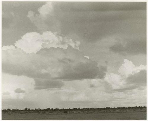 Landscape with storm clouds (print is a cropped image)