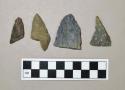 Chipped stone projectile points, broken