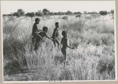 Boys playing the horse game