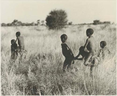 Boys playing a horse game

