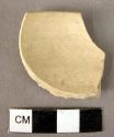 Pottery bowl fragment - undecorated