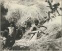 Boys running up from a waterhole
