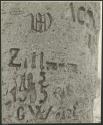 "Names on baobab trees": Name "W. ZIllmann 10.5.35" carved in the trunk of a baobab tree, close-up (print is a cropped image)