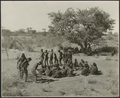 "Daytime dance at Gautscha": Stage of a dance in which the men are dancing, before the medicine men are in trance (print is a cropped image)