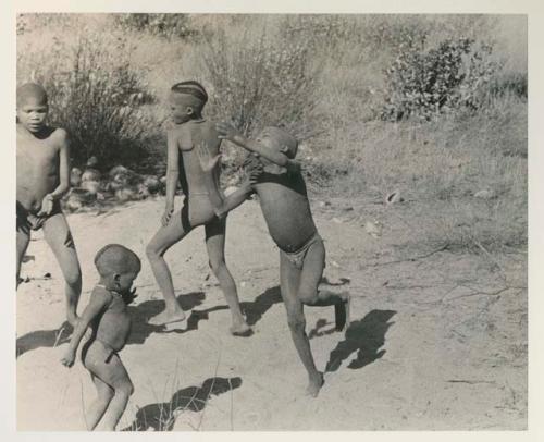 Boys of both Oukwane's group and "visiting group" dancing

