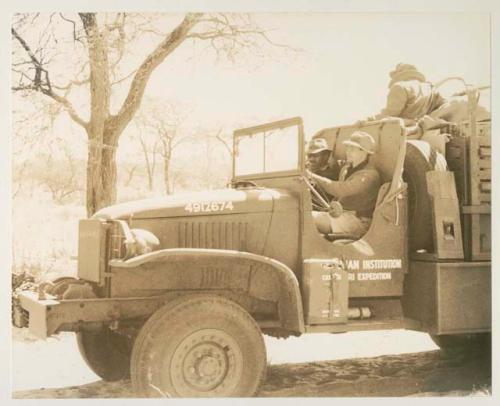 Casper Kruger driving the expedition GMC truck



