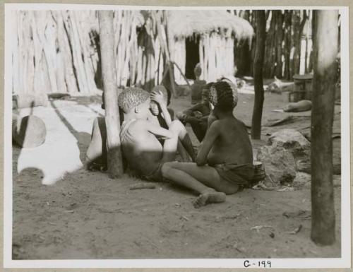 Children in Muremi's kraal (print is a cropped image)