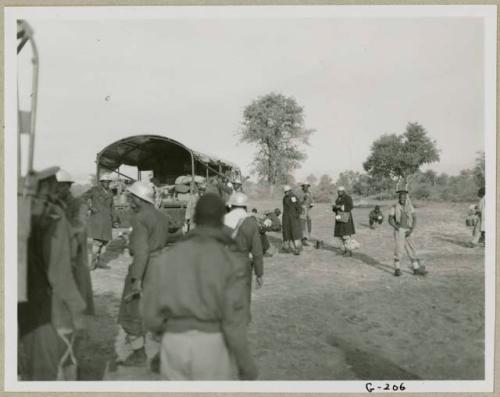 The WNLA (Witwatersrand Native Labor Association) convoy which stays over-night at Cho/ana (print is a cropped image)