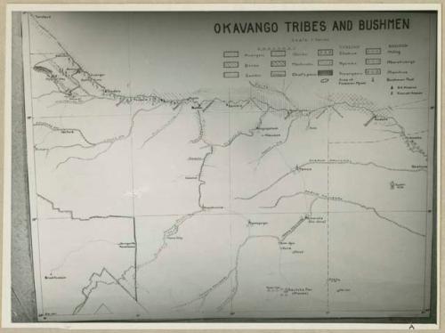 Map showing location of Okavango and other groups (print is a cropped image)