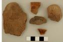 Ceramic, earthenware body sherds, undecorated and cord-impressed, two with lugs; two sampled for thin section