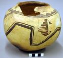 Jar, polacca polychrome style d. prehistoric design. 17.0 x 20.0 cm.