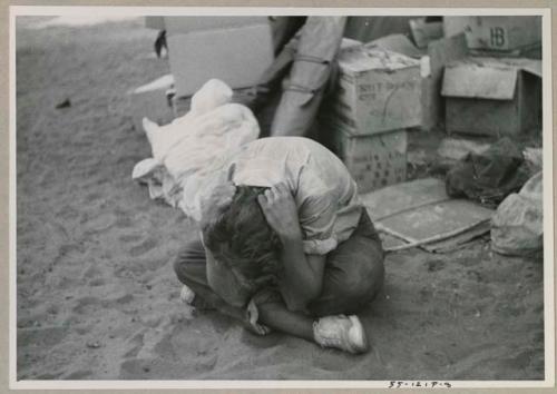 Elizabeth Marshall Thomas ducking to avoid photographer
























