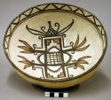 Bowl, polacca polychrome style c. int: curvilinear design; ext: slipped, no desi
